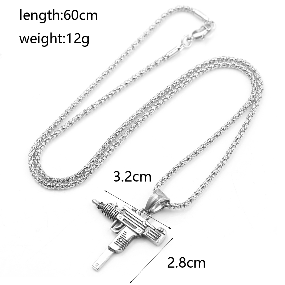 Punk Uzi Pistol Machine Gun Ne - огляд і ціна Men Accessories Jewelry