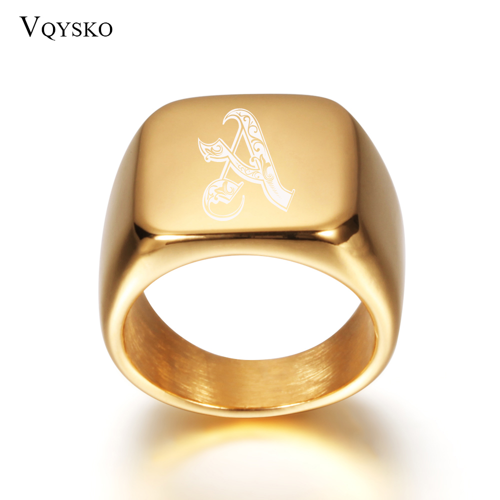 Gold Tone Mens Big Letter Ring - огляд і ціна Men Accessories Wedding