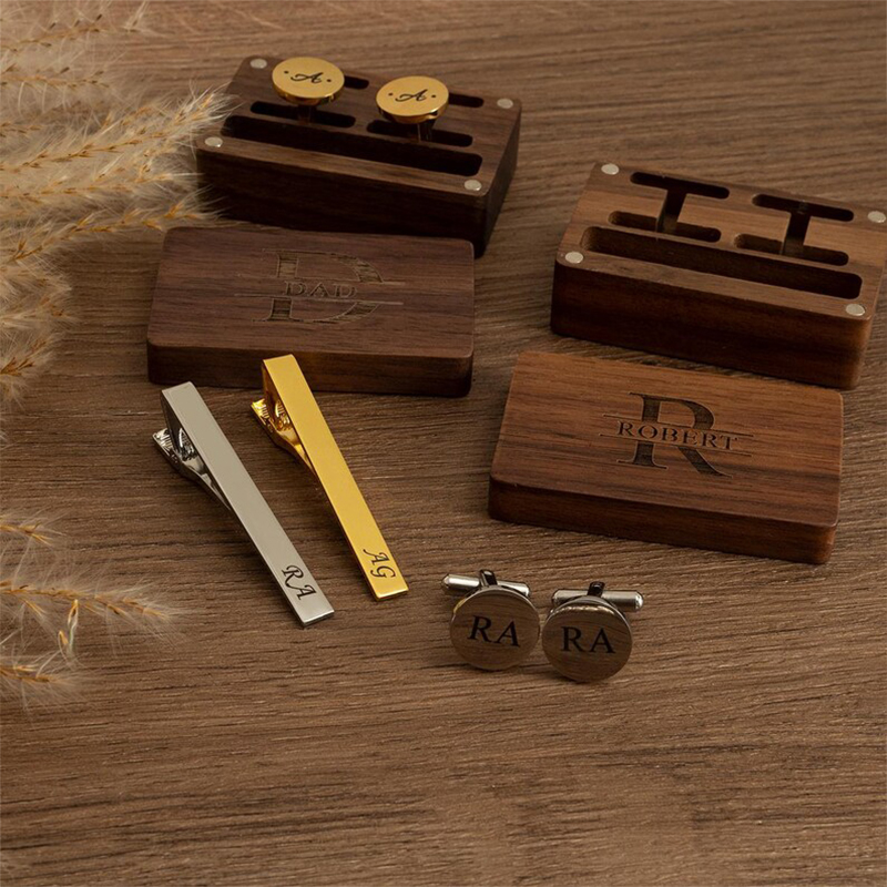 Personalized Groomsmen Cufflin - огляд і ціна Tie Clip Set