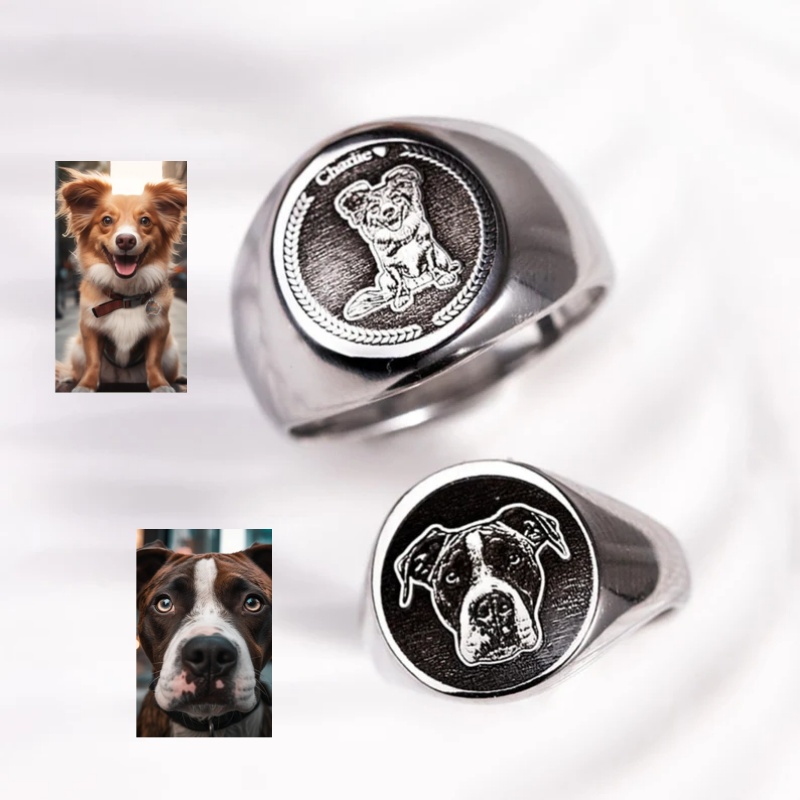 Custom Engrave Photo Signet Ri - огляд і ціна Men Accessories Wedding