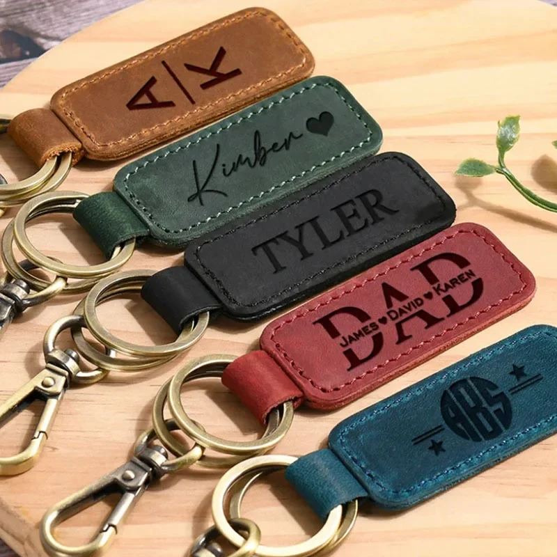 Laser Custom Logo Leather Keyc - огляд і ціна Men Accessories In Silver