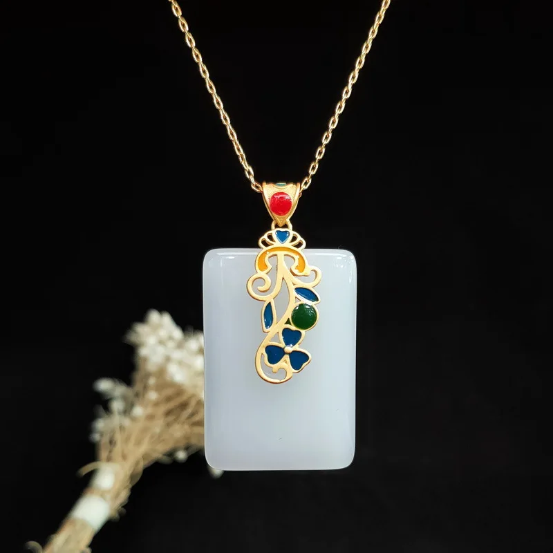 Jade Pendant Necklace Amulet C - огляд і ціна Men Accessories In Silver