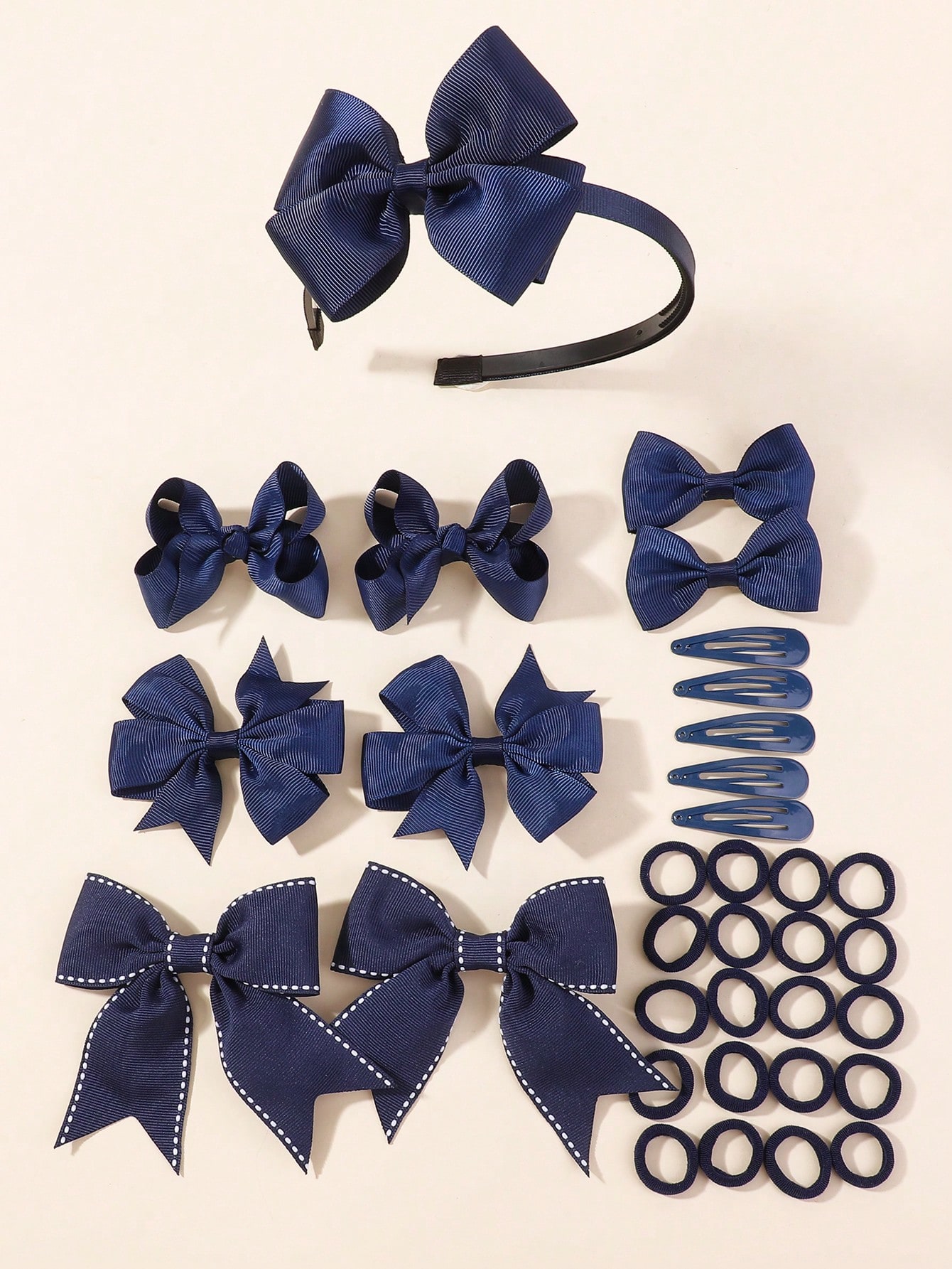 34Pcs Navy Blue Bow Hair Acces - огляд і ціна Tie Clip Set