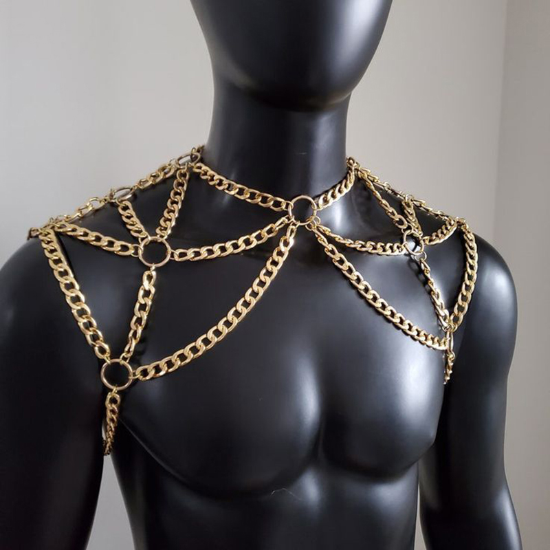 Punk Men Shoulder Body Chain B - огляд і ціна Men Accessories In Silver