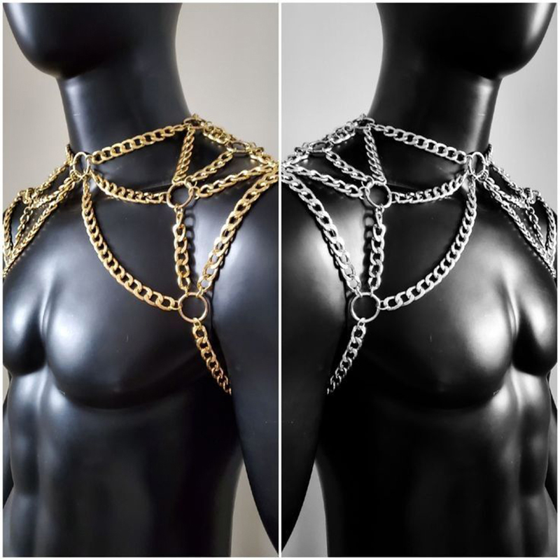 Punk Men Shoulder Body Chain B - огляд і ціна Men Accessories In Silver