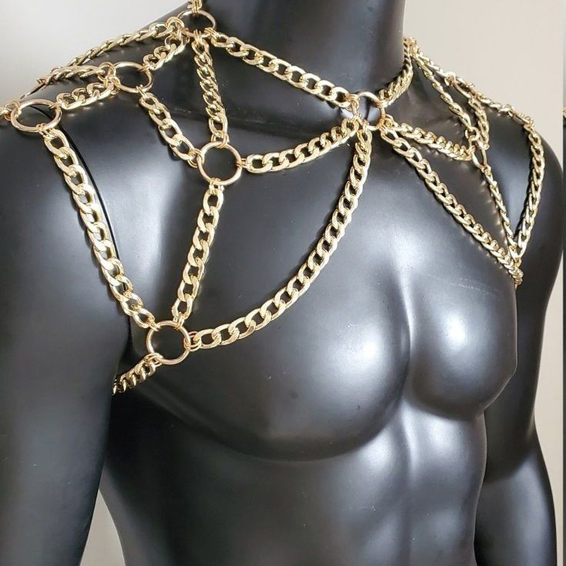 Punk Men Shoulder Body Chain B - огляд і ціна Men Accessories In Silver