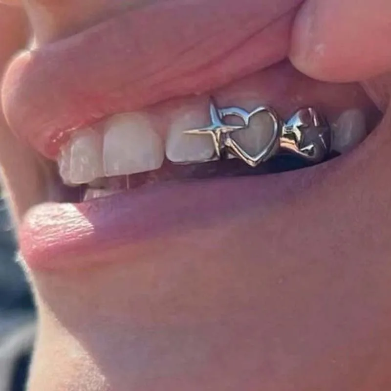 Punk Hip Hop Hollow Heart Teet - огляд і ціна Men Accessories In Silver