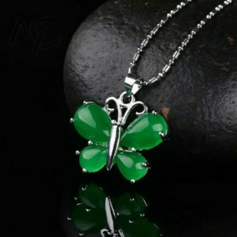 S925 Silver Green Jade Butterf - огляд і ціна Men Accessories In Silver