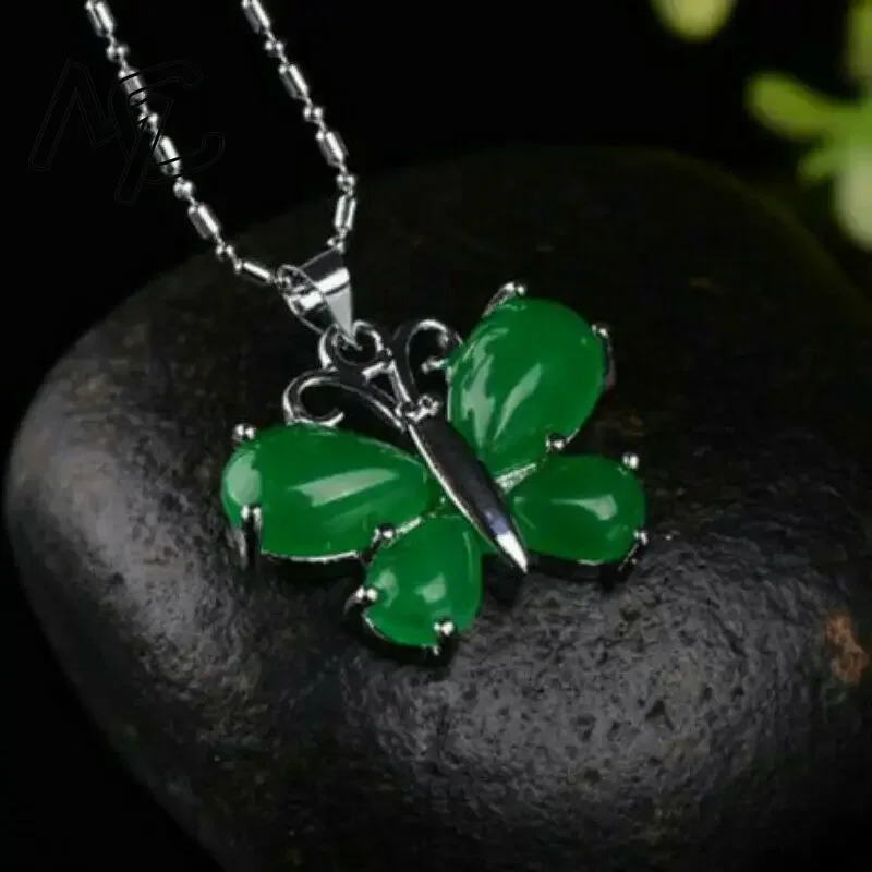 S925 Silver Green Jade Butterf - огляд і ціна Men Accessories In Silver