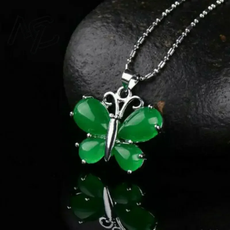 S925 Silver Green Jade Butterf - огляд і ціна Men Accessories In Silver