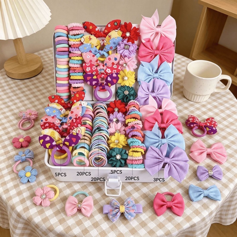 73PCS   New Fabric Girls Hair  - огляд і ціна Tie Clip Set
