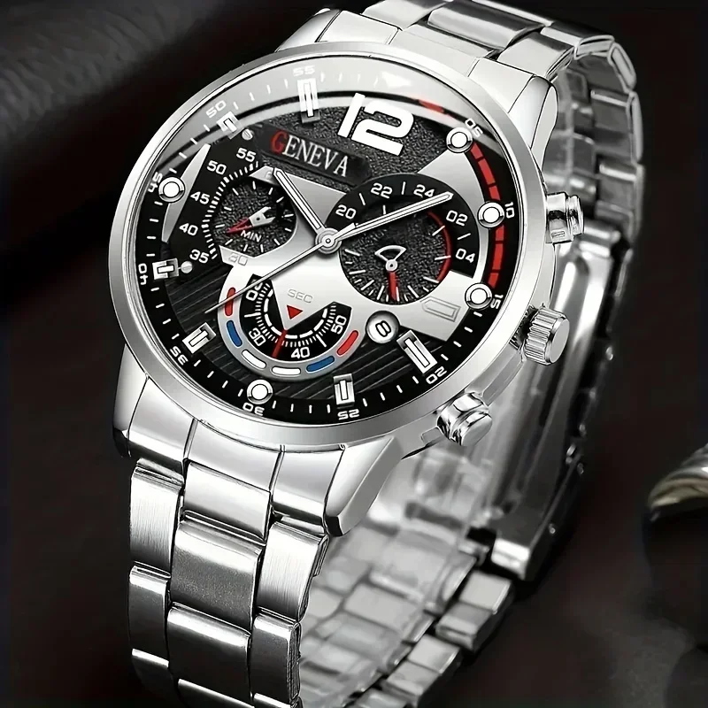 2pcs Stylish Round Face Quartz - огляд і ціна Men Accessories Elegant