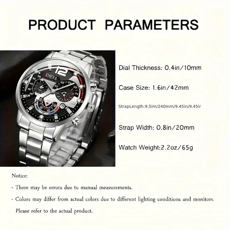 2pcs Stylish Round Face Quartz - огляд і ціна Men Accessories Elegant