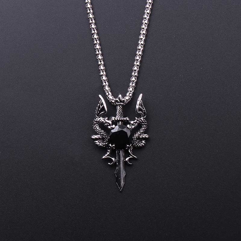 Double Dragon Black Gem Cross  - огляд і ціна Men Accessories Jewelry